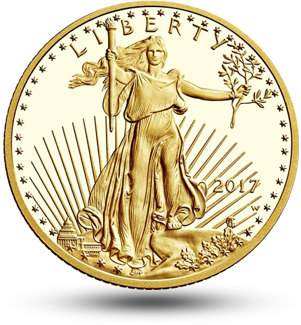 2017 $5 American Gold Eagle - American Eagle Coin (600x600), Png Download