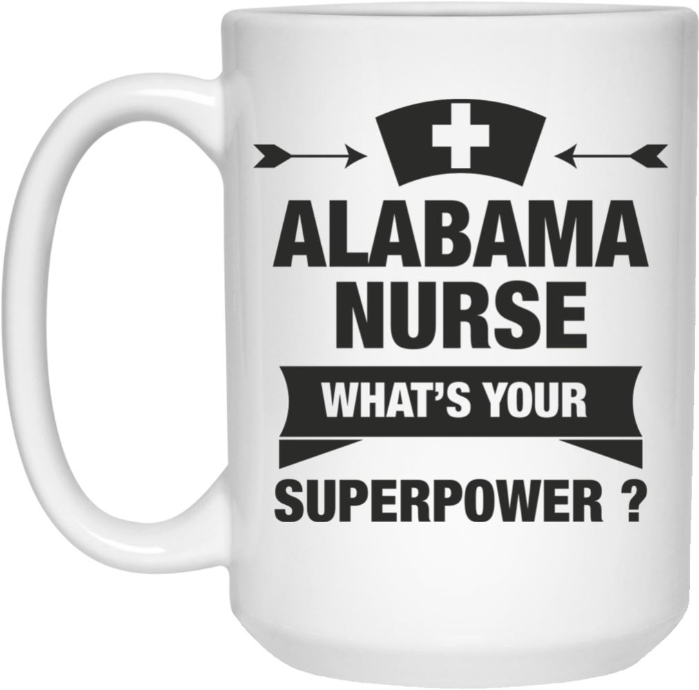 Alabama Nurse Coffee Mug For Al State Outline Pride - Mug (1024x1024), Png Download
