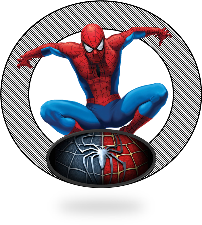 9794684 Orig Spiderman Theme, Superhero Party, Man - Spiderman Cake Topper Printables (702x800), Png Download