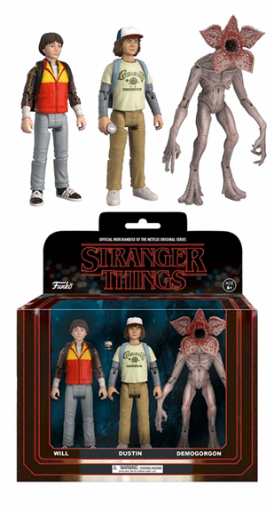 Will, Dustin And Demogorgon 3-pack Action Figure Set - Funko Stranger Things Figures (600x600), Png Download