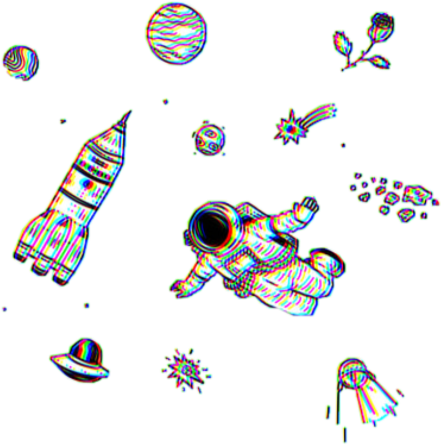 Glitch Tumblr Aesthetic Space Galaxy - Aesthetic Galaxy (1024x1024), Png Download