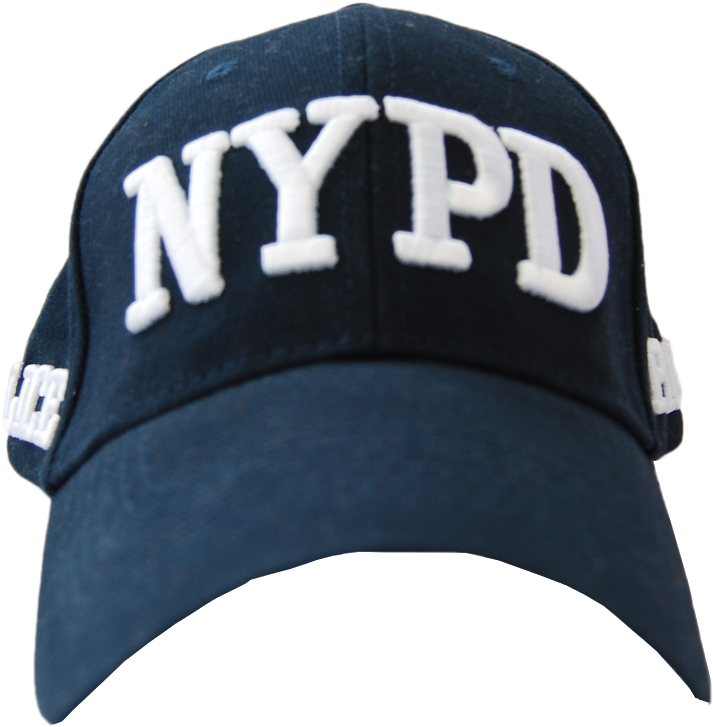Adult Nypd Navy Hat With White Embroidered Design - Baseball Cap (959x815), Png Download