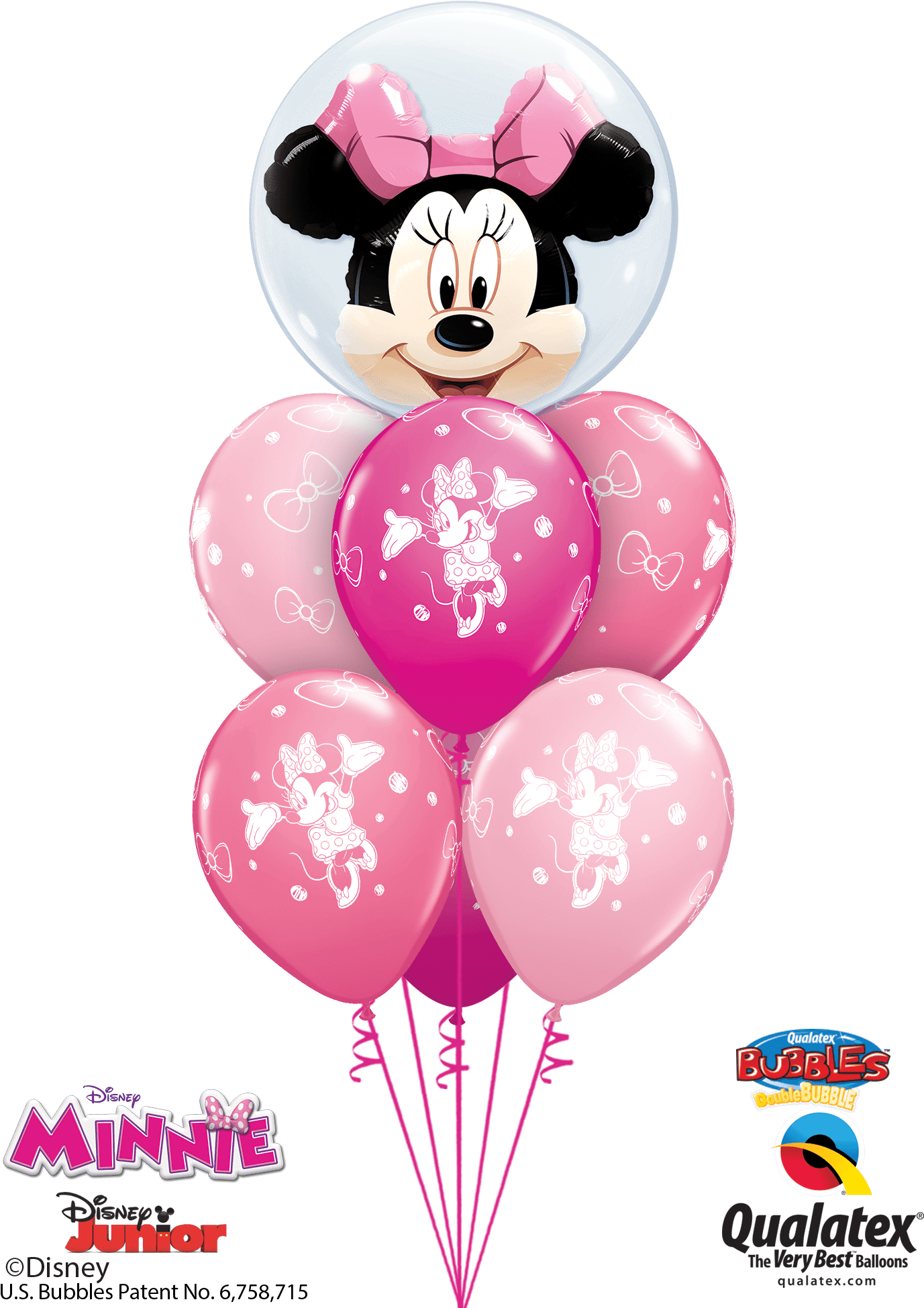 Download Hd Disney Minnie Mouse Pink Bubble Bouquet At London Helium Minnie Mouse Balloons Png Transparent Png Image Nicepng Com