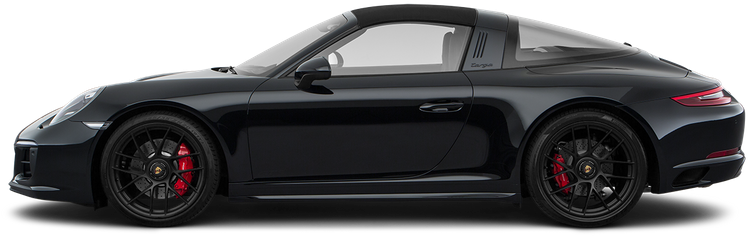 Drivers Side Profile, Convertible Top Up - Porsche 911 Targa Gts Black (800x400), Png Download