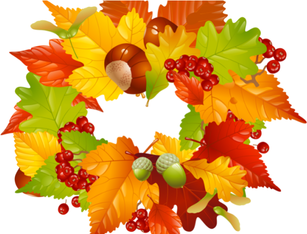 Fall Wreaths Cliparts - Autumn Leaves Wreath Clipart (640x480), Png Download