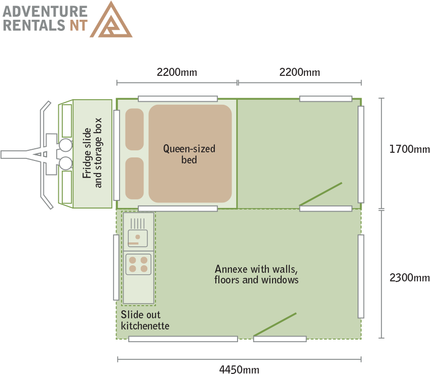 Adventure Rentals Camper Trailer (1000x938), Png Download