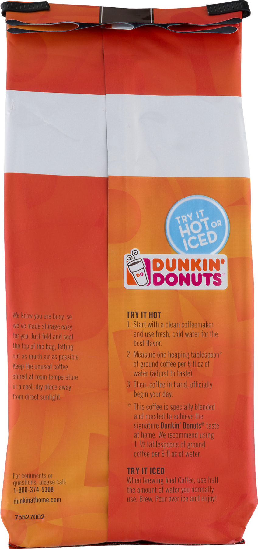 Dunkin' Donuts Original Blend Medium Roast Ground Coffee, - Dunkin Donuts (1800x1800), Png Download