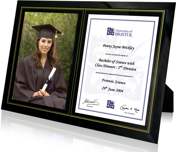 Frames For Graduation Pictures - Graduation Photo Certificate Frame (605x520), Png Download