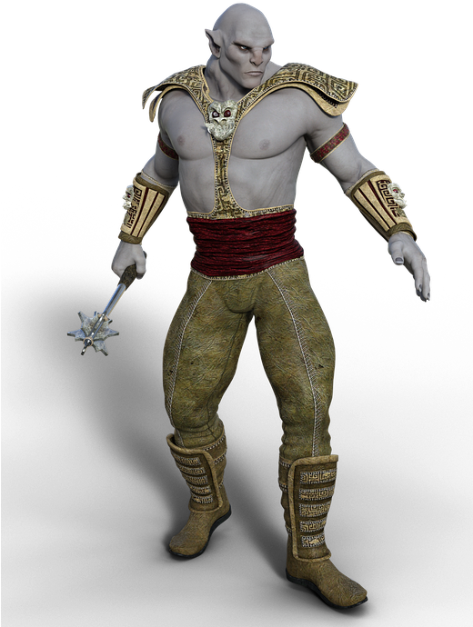 Ork, Warrior, Club, Fantasy, Mythical Creatures - Ork Warrior (519x720), Png Download