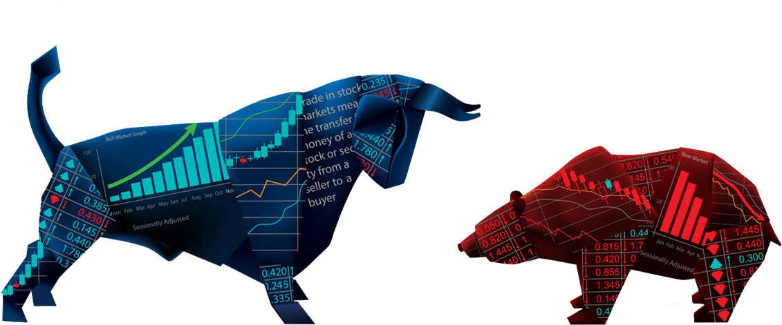 Stock Market Bear Bull (1200x585), Png Download
