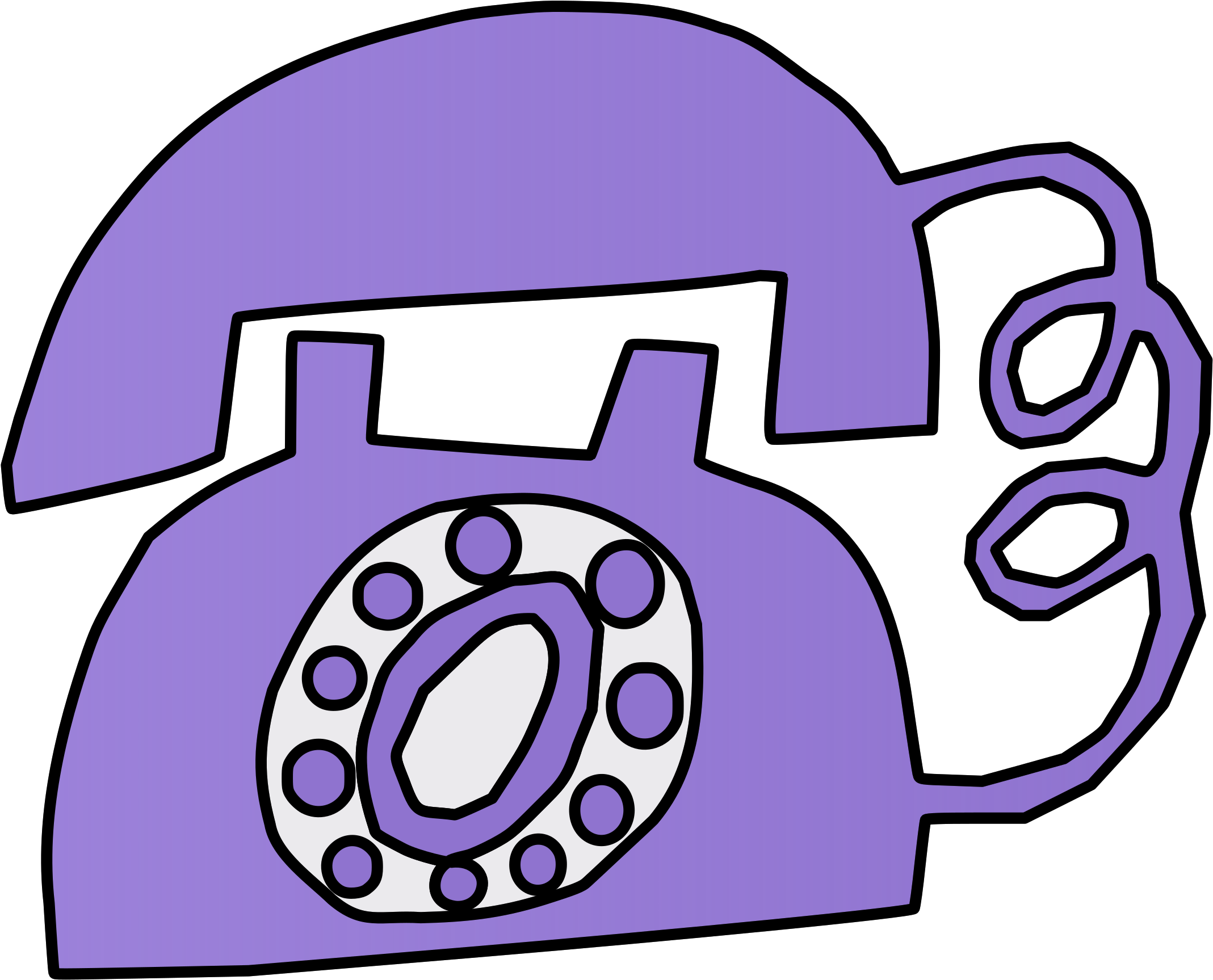 Purple Phone - Purple Telephone Clipart (800x660), Png Download