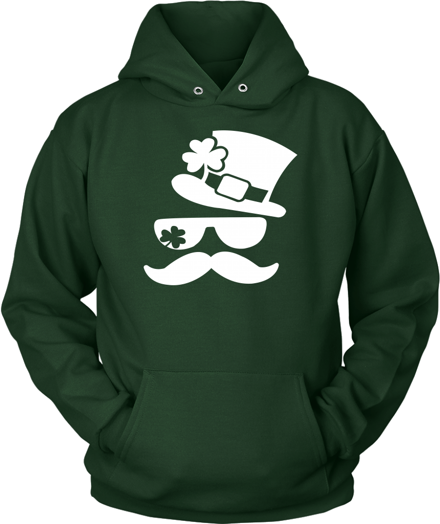 Shamrock Leprechaun Hat Beard Funny Irish St Patricks - Sweatshirt (1024x1024), Png Download
