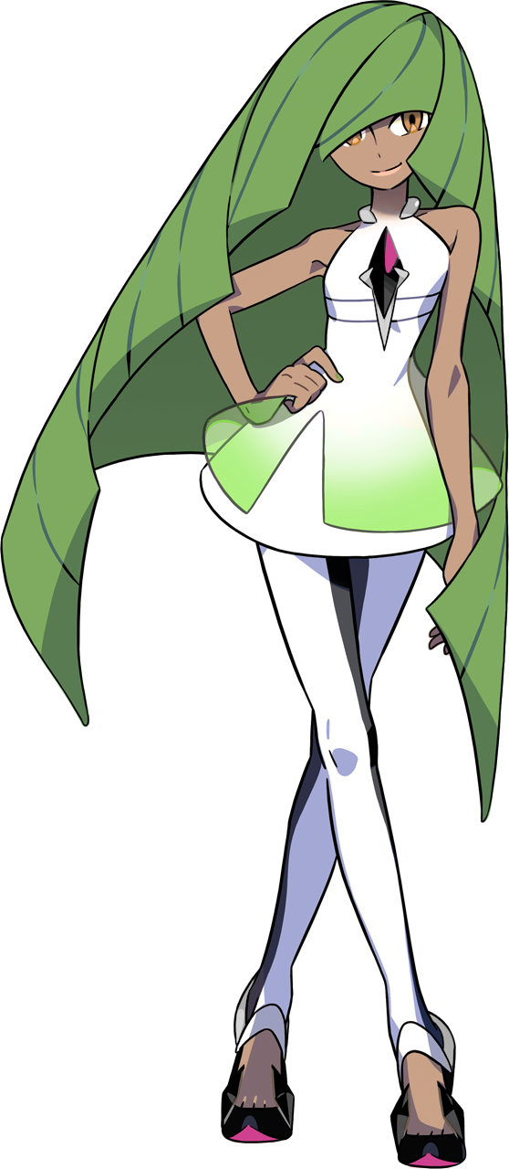 View Lusamine Dark , - Pokemon Lusamine Short Hair (558x1280), Png Download