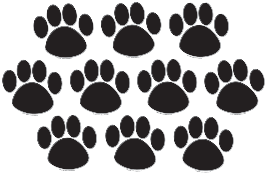 Tcr4277 Black Paw Prints Accents Image - Red Paw Prints (900x900), Png Download