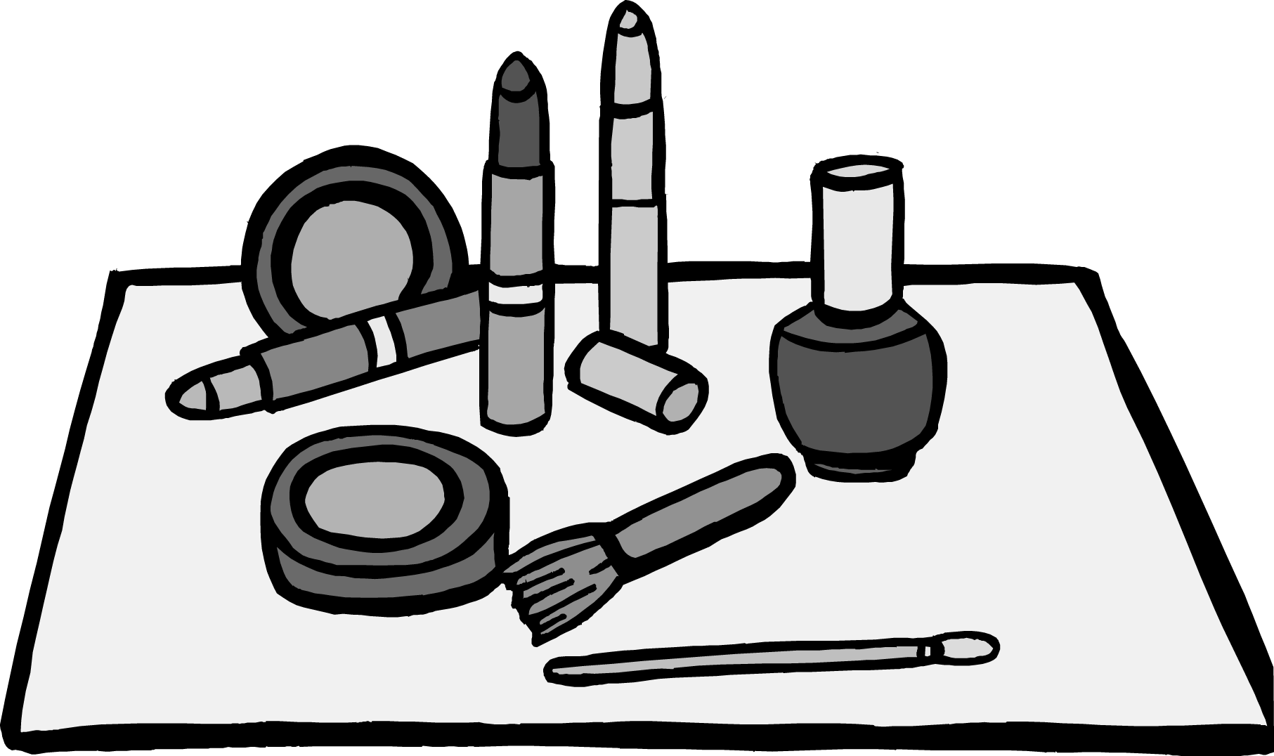Banner Royalty Free Download Makeup Clipart Black And - Makeup Clipart Png (1813x1076), Png Download