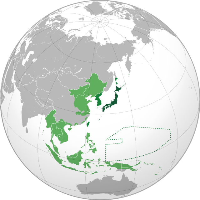 The Greater East Asia Co-prosperity Sphere In - Japon Sur La Carte Du Monde (640x640), Png Download