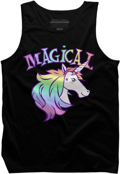 Kawaii Rainbow Unicorn - Active Tank (650x650), Png Download