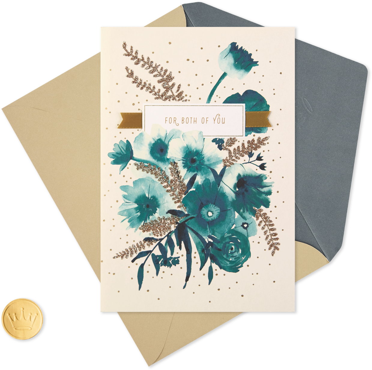 Blue With Glitter Anniversary Card For Both Of You - Paper (1470x1470), Png Download