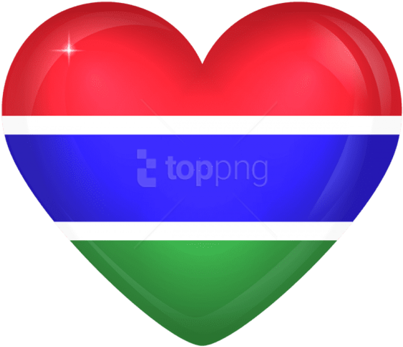 Free Png Download Gambia Large Heart Flag Clipart Png - Gambia Flag Png (850x717), Png Download