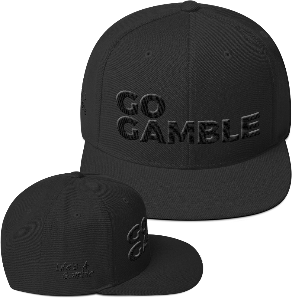 Black On Black Go Gamble Snapback Hat - Baseball Cap (1000x1000), Png Download