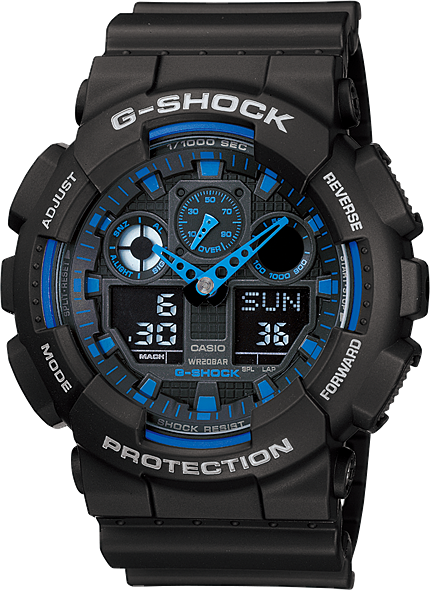 G Shock Ga 100 1a2dr - Blue G Shock Watch Price (1200x1200), Png Download