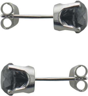 14k White Gold 2 Carat Black Diamond Studs - Earrings (1000x750), Png Download
