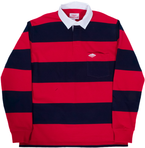 Battenwear Pocket Rugby Shirt, Navy / Dark Red - Sweater (600x600), Png Download