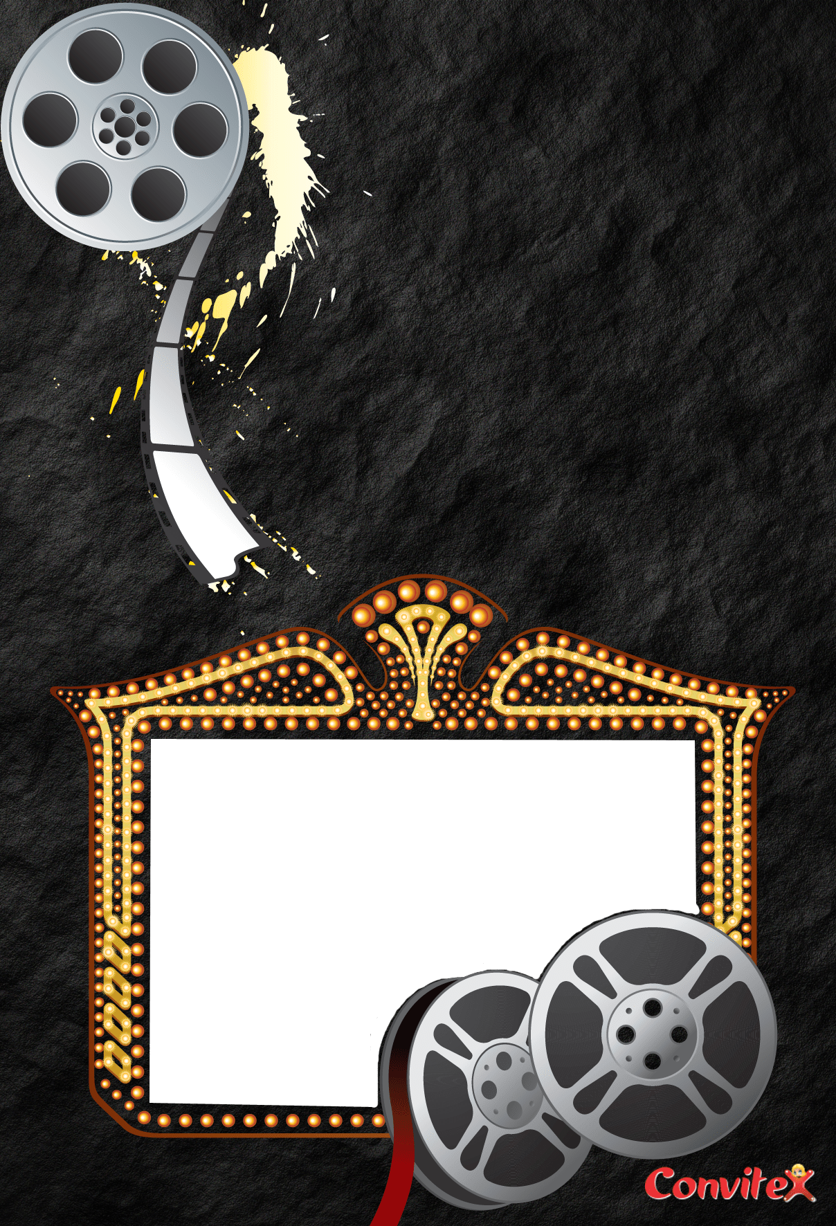 Convite Ou Frame Estria De Cinema Convitex - Movie (1208x1772), Png Download