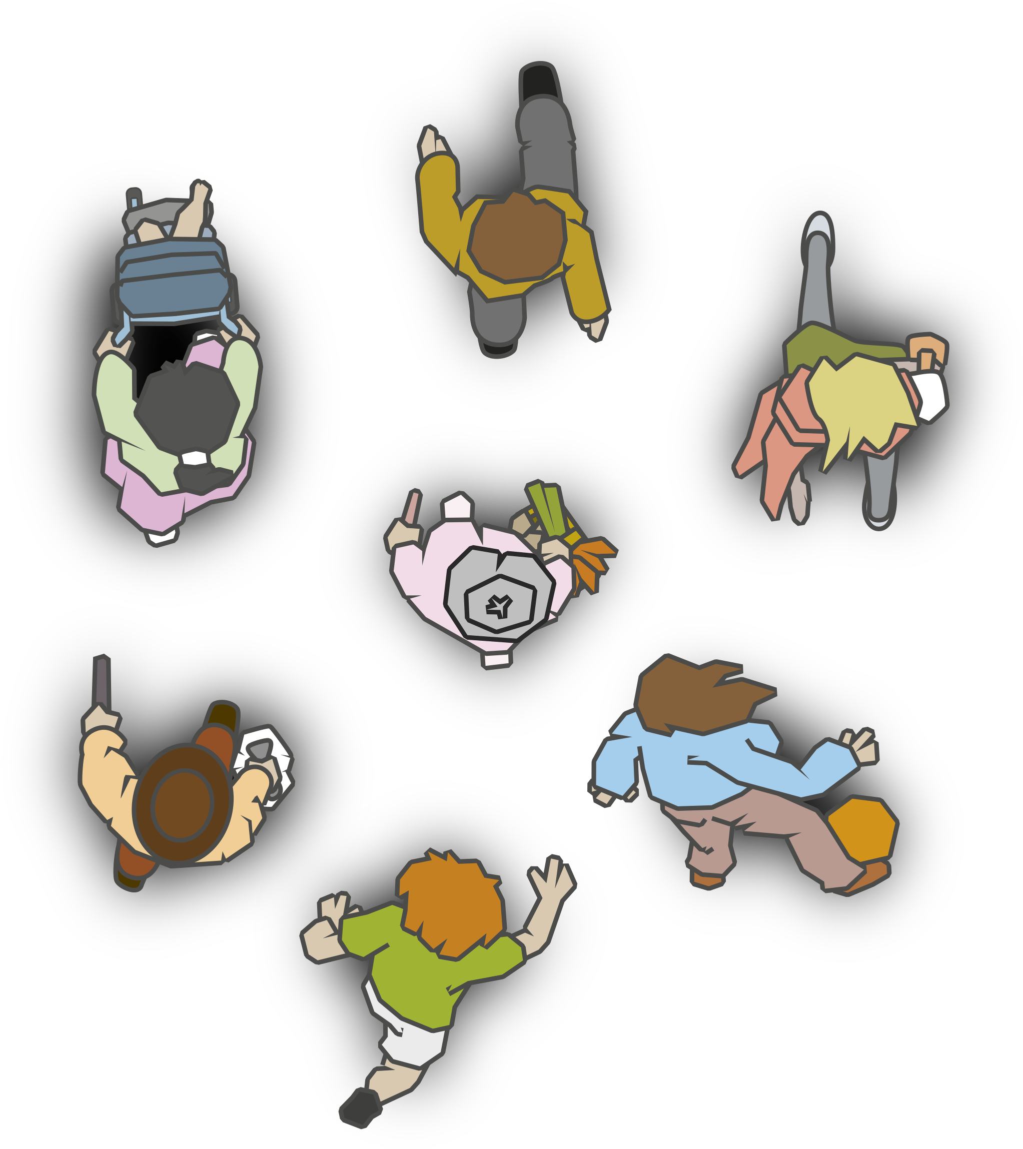 This Free Icons Png Design Of Seven Walking Pedestrians (2400x2400), Png Download