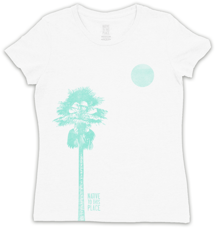 W's Ca Desert Palm Organic Cotton T-shirt - Desert Palm (903x1024), Png Download
