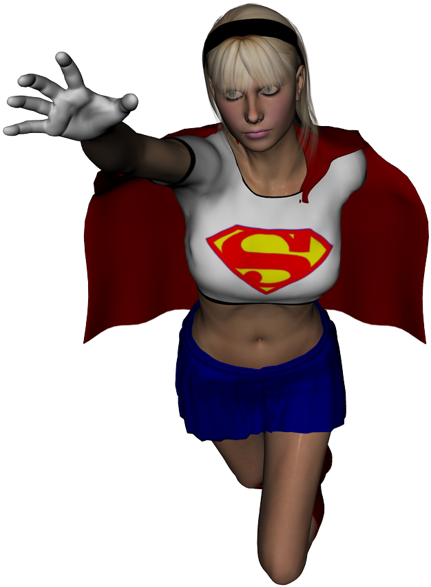 Photo Supergirl-007 - Cartoon (745x885), Png Download