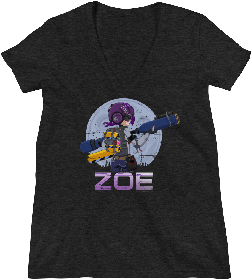 Zoe Women's V-neck Distressed Shirt - Shirt (1000x1000), Png Download