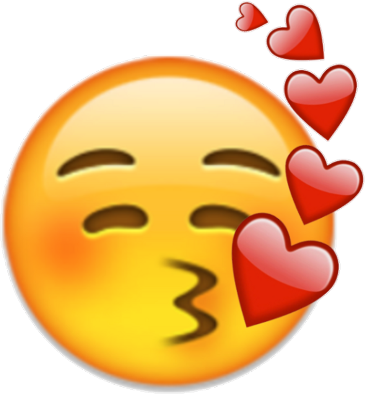 Apple Emoji Faces Emoji Pictures Download Png Emoji - Blushing Kissing Emoji (1024x874), Png Download