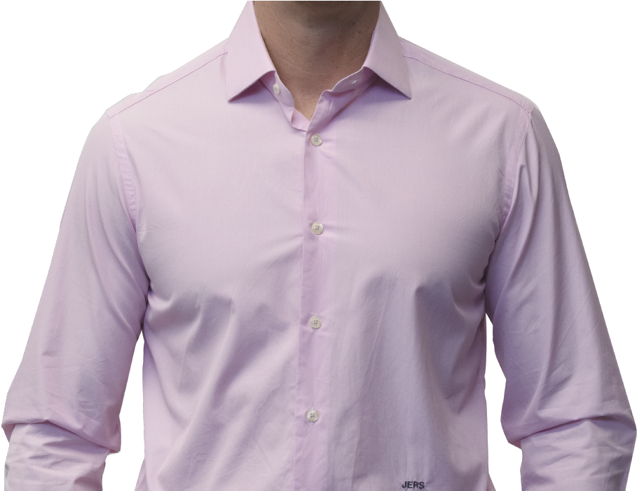 Pink End On End Shirt 160s Cotton - Long-sleeved T-shirt (985x701), Png Download