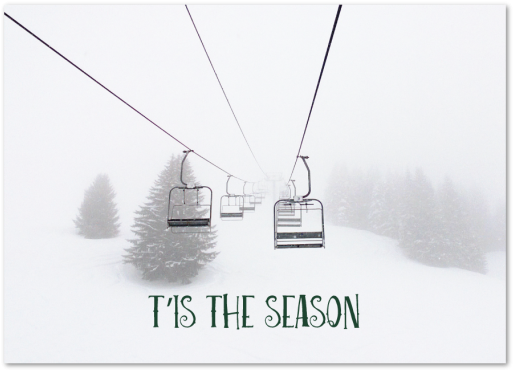Chairlift Holiday Greeting Card - Cable Car (570x760), Png Download