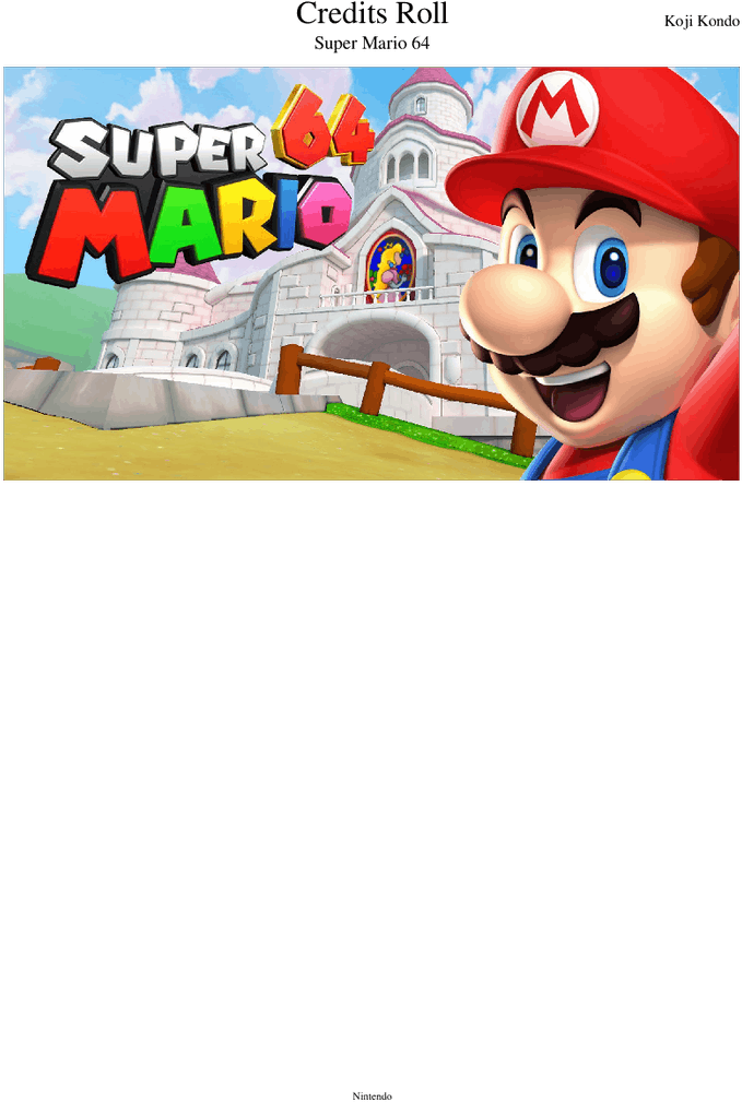 Super Mario - Super Mario 64 2016 (850x1100), Png Download
