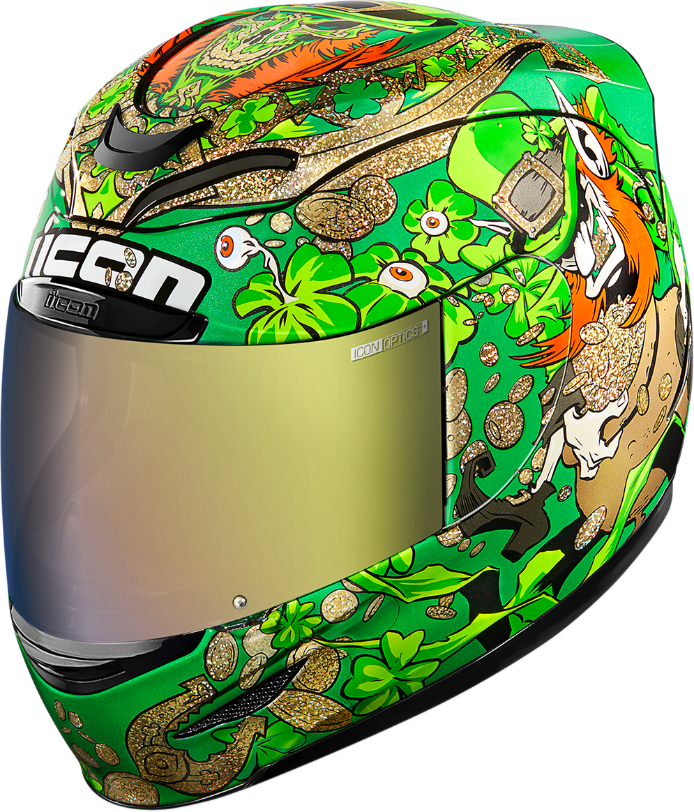 Icon Airmada Green Lepricon Motorcycle Riding Street - Icon Airmada Lepricon Helmet (995x1164), Png Download
