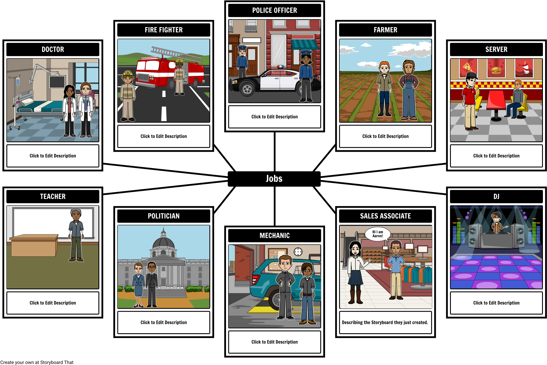 Visual Vocabulary - Jobs - Esl Storyboard Activity (1904x1277), Png Download