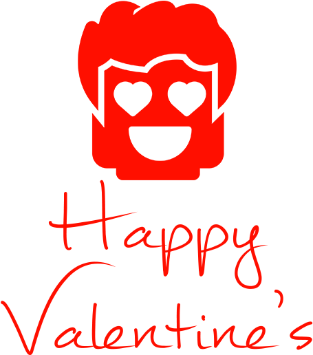 Happy Valentines Love Face - Valentine's Day (750x750), Png Download