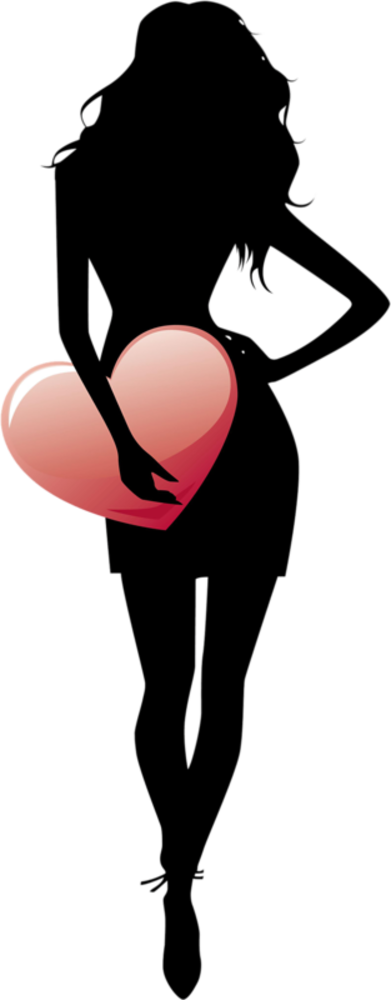 Ombre Femme Png - Girl Heart (800x2044), Png Download