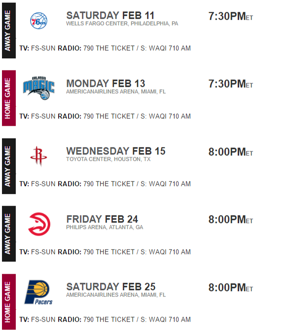 Heat Feb Games - Indiana Pacers (604x689), Png Download