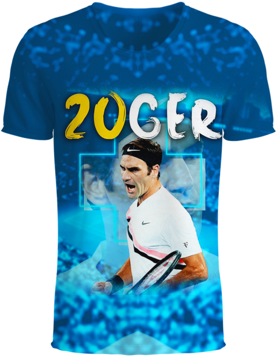 Roger Federer Tennis 3d T-shirt - Active Shirt (760x759), Png Download