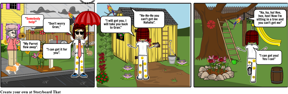 Dan And The Parrot - Cartoon (1164x385), Png Download