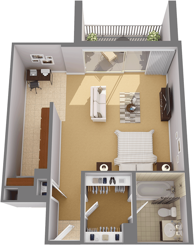 Studio Apartments In Chevy Chase Near Metro In Chevy - Studio Apartment (1200x936), Png Download