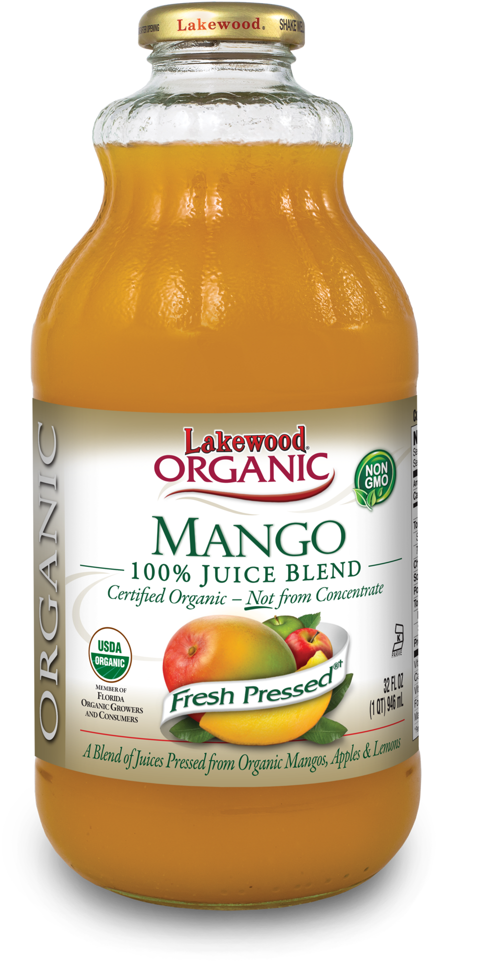 Lakewood Organic Mango Juice Blend, 32 Ounce - Lakewood Organic Pineapple Juice (1124x2048), Png Download