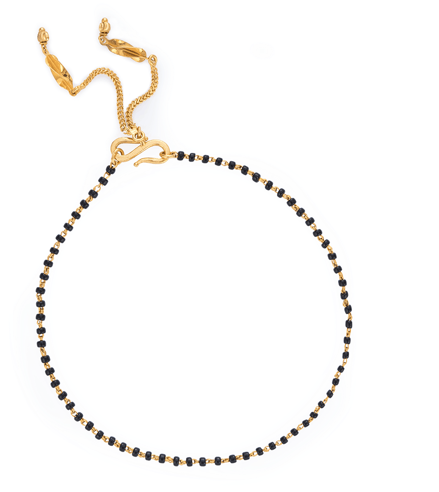 22ct Gold Mangalsutra Bracelet - Rose Gold Beaded Charger Plate (1000x1000), Png Download