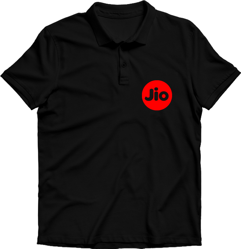 Jio Polo T-shirt Black - Shirt (796x796), Png Download