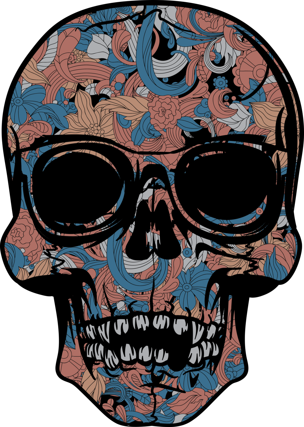 Skull With Sunglasses Vector T Shirt Design Gkgwv U (1000x1406), Png Download