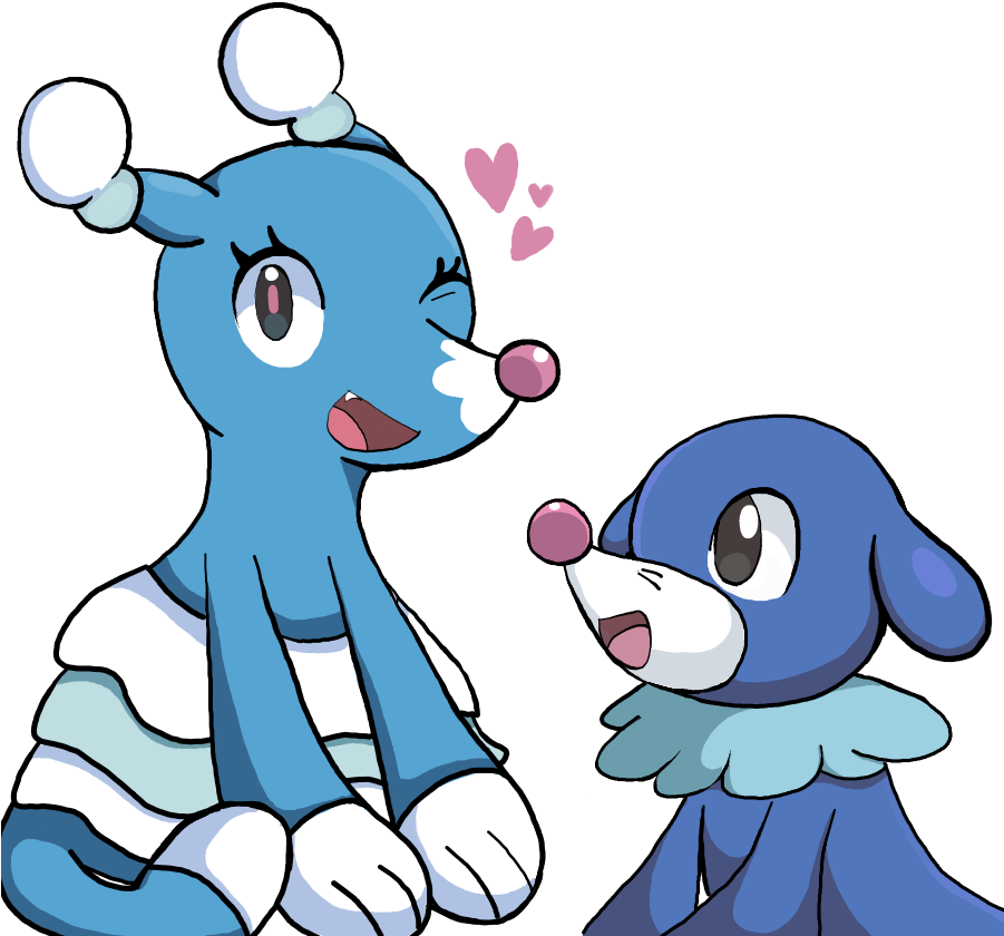 Popplio And Brionne - Cartoon (900x900), Png Download