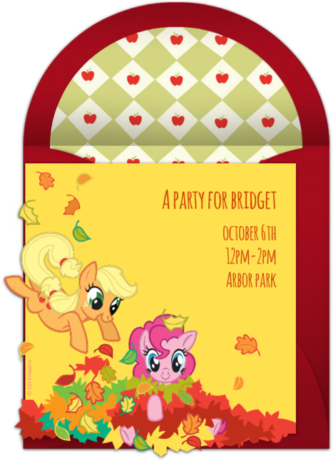 Leaf Pile Online Invitation - Cartoon (650x650), Png Download